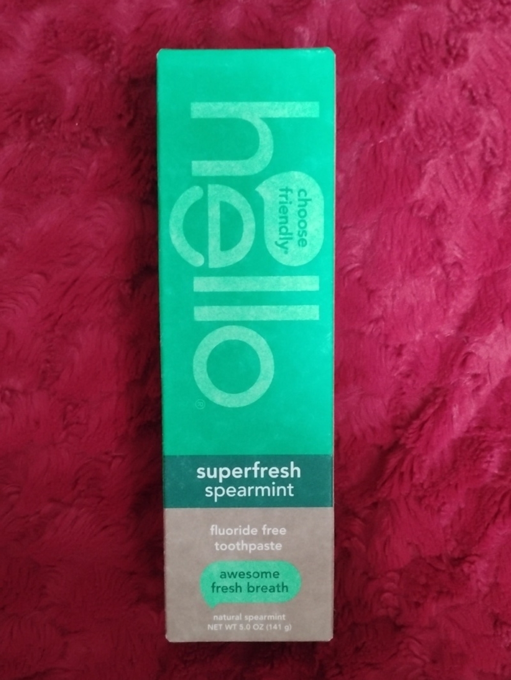 Hello Superfresh Spearmint Fluoride-Free Toothpaste